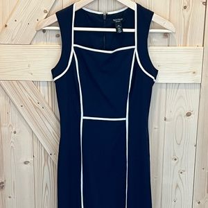 WHBM navy blue sheath dress, 00P